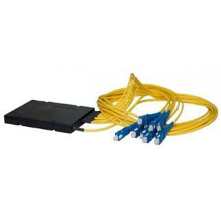 PON PLC splitter - rozbočovač, default connector type SC/PC 2mm, patch cable 1m, ABS box