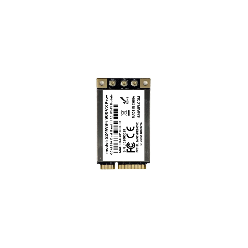 524WiFi 900VX ProPlus 3x3 MIMO 802.11ac Mini PCIe Wi-Fi Module, Dual Band, 2,4GHz / 5GHz QCA 9880 advanced edition