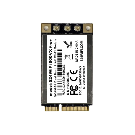 524WiFi 900VX ProPlus 3x3 MIMO 802.11ac Mini PCIe Wi-Fi Module, Dual Band, 2,4GHz / 5GHz QCA 9880 advanced edition