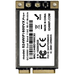 524WiFi 600VX ProPlus 2x2 MIMO 802.11ac Mini PCIe Wi-Fi Module, Dual Band, 2,4GHz / 5GHz QCA 9880 advanced edition
