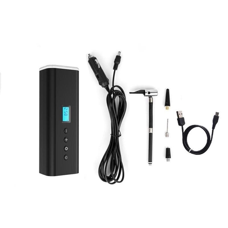 Pumpička na kola WDS-PUMP/X1 přenosná nabíjecí 12V 10.3 BAR s LCD digitálním displejem 12V a nástavci - Auto kolo člun