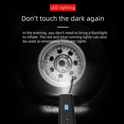 Pumpička na kola WDS-PUMP/X1 přenosná nabíjecí 12V 10.3 BAR s LCD digitálním displejem 12V a nástavci - Auto kolo člun