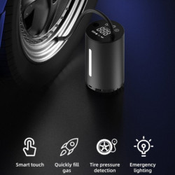 Pumpička na kola WDS-LOCKIT přenosná nabíjecí 12V 10.3 BAR s LCD digitálním displejem 12V a nástavci - Auto kolo člun