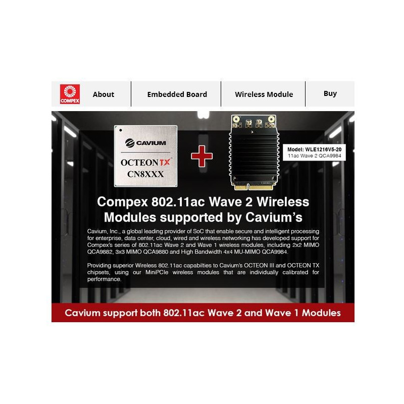 QCA9880 WLE900VX - 7A miniPCIe module, Qualcomm, 802.11ac, 2,4/5GHz, 3x3 MIMO, reference XB140 design, Compex