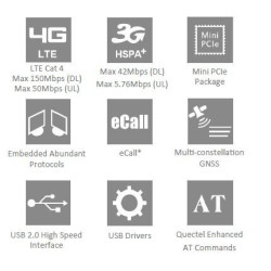 Quectel EG25-G Mini PCIe IoT/M2M-optimized LTE Cat 4 Module