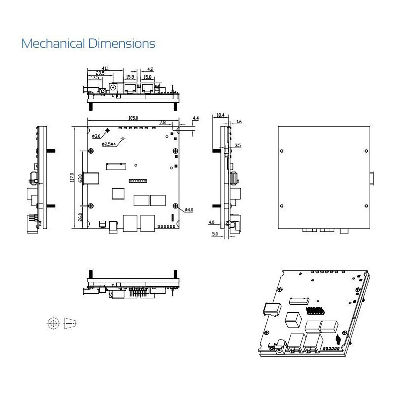 WPJ428 Multi-function IPQ4028 Embedded Board, 710MHz CPU / 2x GE Port / Dual Band 802.11ac Wave 2, LTE Gateway