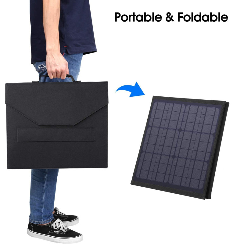 Přenosný solární panel skládací 200W multivýstupy USB QC 3.0, Type C 60W, XT60, DC 12-24V/8,33A max, Anderson konektor