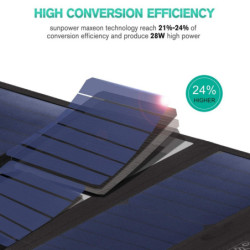 Skládací cestovní solární panel SolarDozer WDS-X28 28W / 4 panely 2 x USB 5V/2,4A QCH 3.0