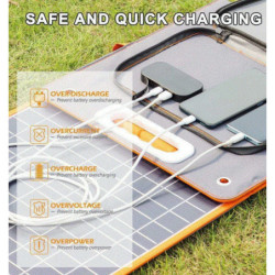 WDS 100W Portable Folding ETFE Solar Panel