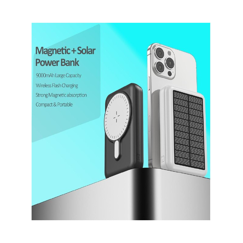 MagSafe powerbanka WDS20W-MAGSAFE partylife social networking™ 9000 mA/h Solar Super Fast QC 3 SCP 22.5W