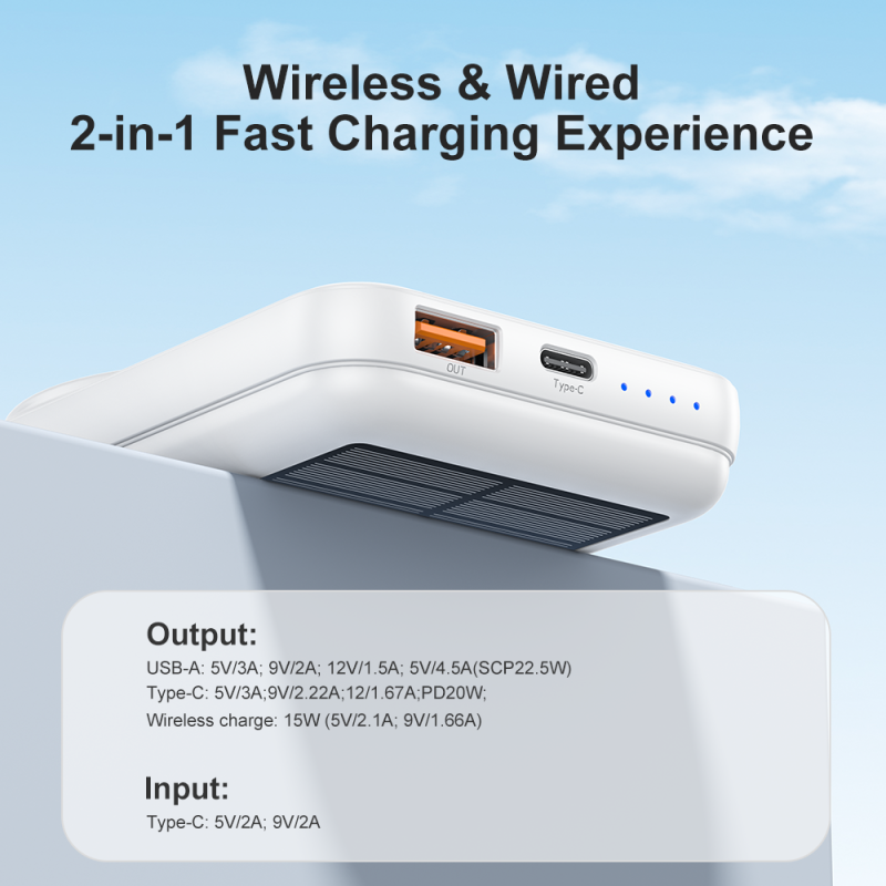 MagSafe powerbanka WDS20W-MAGSAFE partylife social networking™ 9000 mA/h Solar Super Fast QC 3 SCP 22.5W