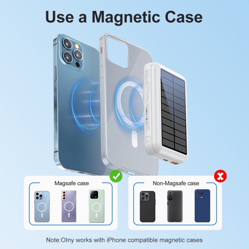 WDS20W MagSafe Solar Power Bank – 9,000 mAh, PD 20W, 15W Wireless