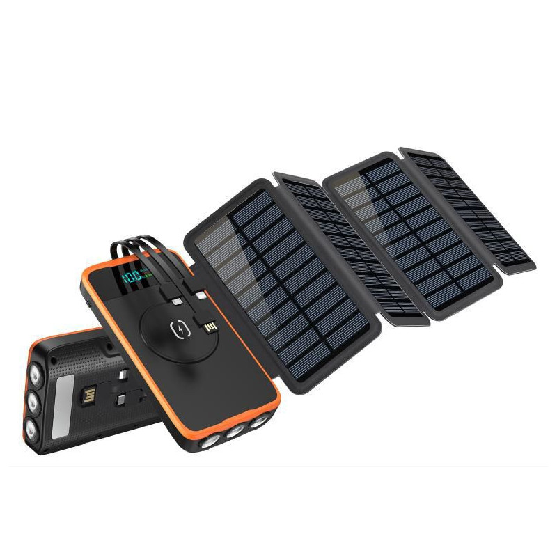 Wodasport B16P4 Folding Solar Power Bank – 16,000 mAh / 4 Panels