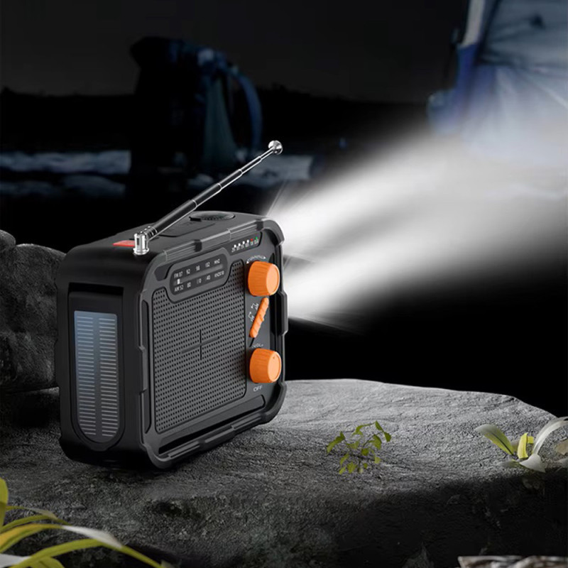 Powerbanka 5000mAh s rádiem a ručním generátorem (kličkou) na nabíjení