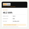 Karta parametrů WodaTherm™ BDTN LV48 s hodnotami 48 kWh a 51,2 V