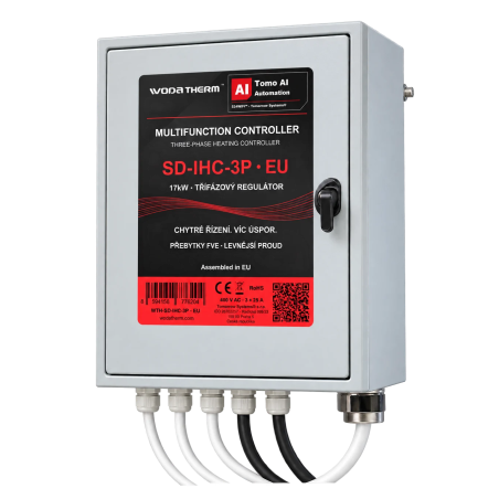 Třífázový multifunkční regulátor 17kW pro ohřev bazénů, topných soustav a dalších odporových těles | WodaTherm™ SD-IHC-3P