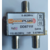 Wodaplug EOC 2-87MHz data passing thru Diplex filter DD8711f 3x F connectors, data / TV (DVB-T2)